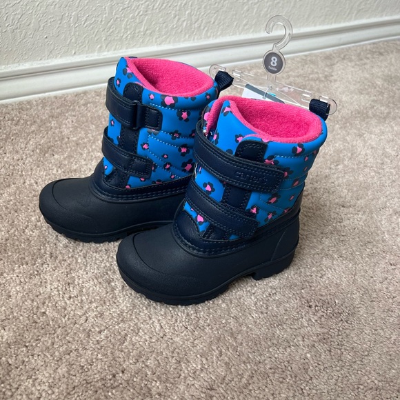 New Carters Toddler Girl Leopard Print Snowboots - Picture 2 of 14